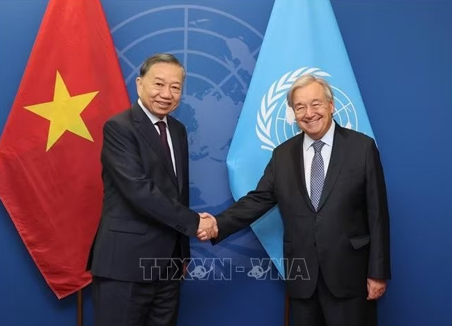 Tổng Bí thư, Chủ tịch nước Tô Lâm gặp Tổng Thư ký Liên Hợp Quốc António Guterres